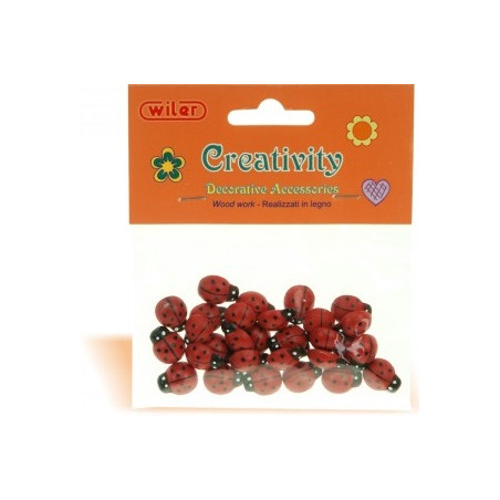 Accessori creativity in legno coccinella 12x15mm 30pz