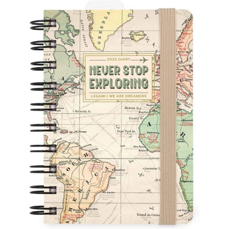 Agenda giornaliera spiralata Legami 12 Mesi - 2025 - Small Daily Spiral Bound Diary - Travel