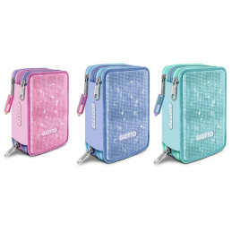 Astuccio 3 zip giotto glitter