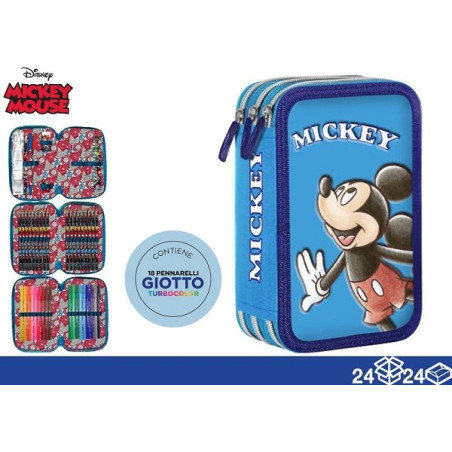 Astuccio 3 zip Mickey Be smart