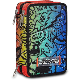 Astuccio 3 zip Seven fluo stamp