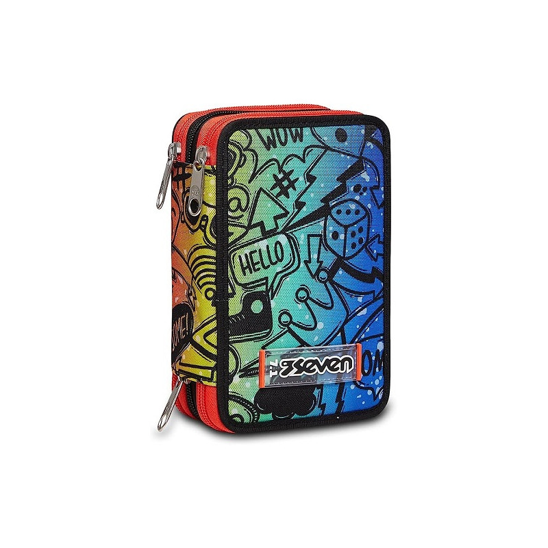 Astuccio 3 zip Seven fluo stamp