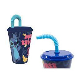 Bicchiere con cannuccia  Stitch