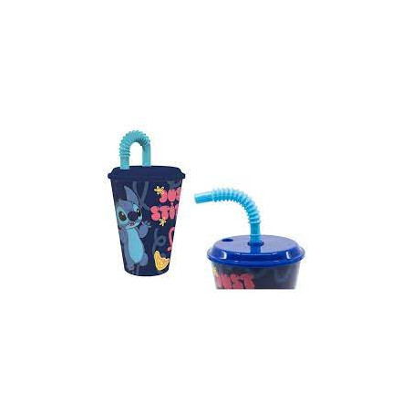 Bicchiere con cannuccia  Stitch