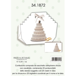 Biglietti bomboniere con Portaconfetti  laurea 25pz