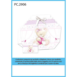 Biglietti bomboniere con Portaconfetti battesimo  25pz