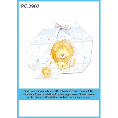 Biglietti bomboniere con Portaconfetti battesimo  25pz