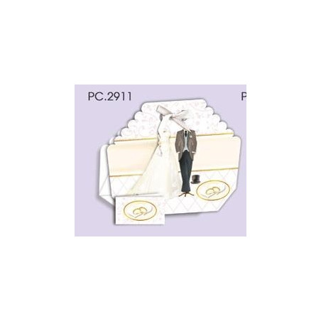 Biglietti bomboniere con Portaconfetti matrimonio 25pz