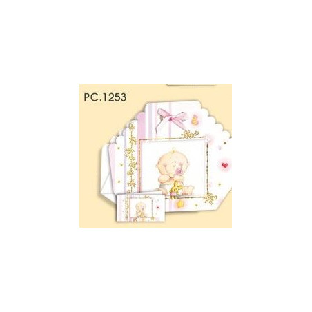 Biglietti bomboniere con Portaconfetti nascita femmina 25pz