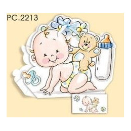 Biglietti bomboniere con Portaconfetti nascita maschio 25pz