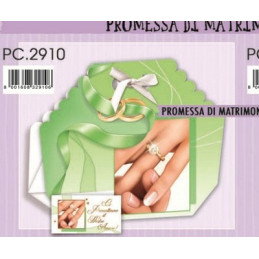 Biglietti bomboniere con Portaconfetti promessa matrimonio  25pz