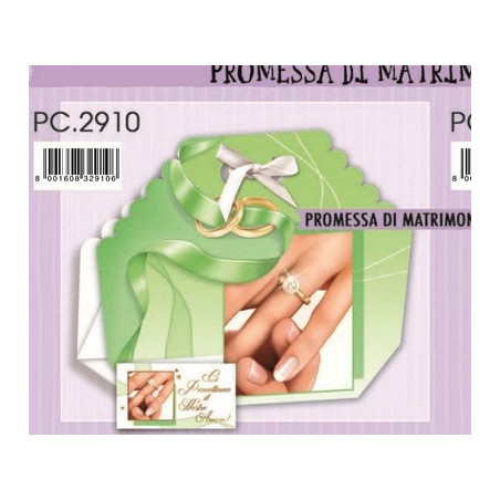 Biglietti bomboniere con Portaconfetti promessa matrimonio  25pz