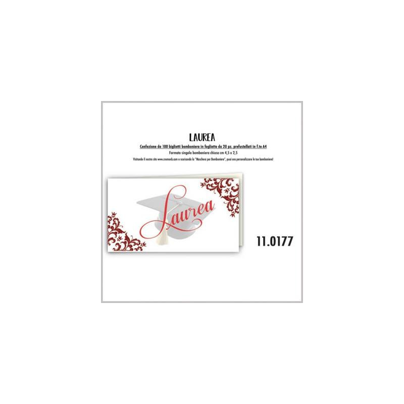 Biglietti bomboniere prefustellati laurea 5ff