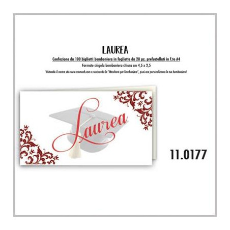 Biglietti bomboniere prefustellati laurea 5ff
