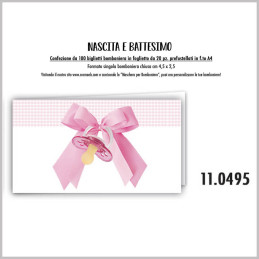 Biglietti bomboniere prefustellati nascita 100pz