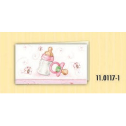 Biglietti bomboniere prefustellati nascita femmina 100pz