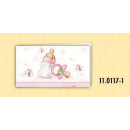 Biglietti bomboniere prefustellati nascita femmina 100pz