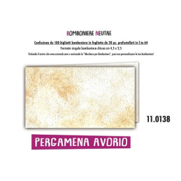 Biglietti bomboniere prefustellati pergamena avorio 100pz