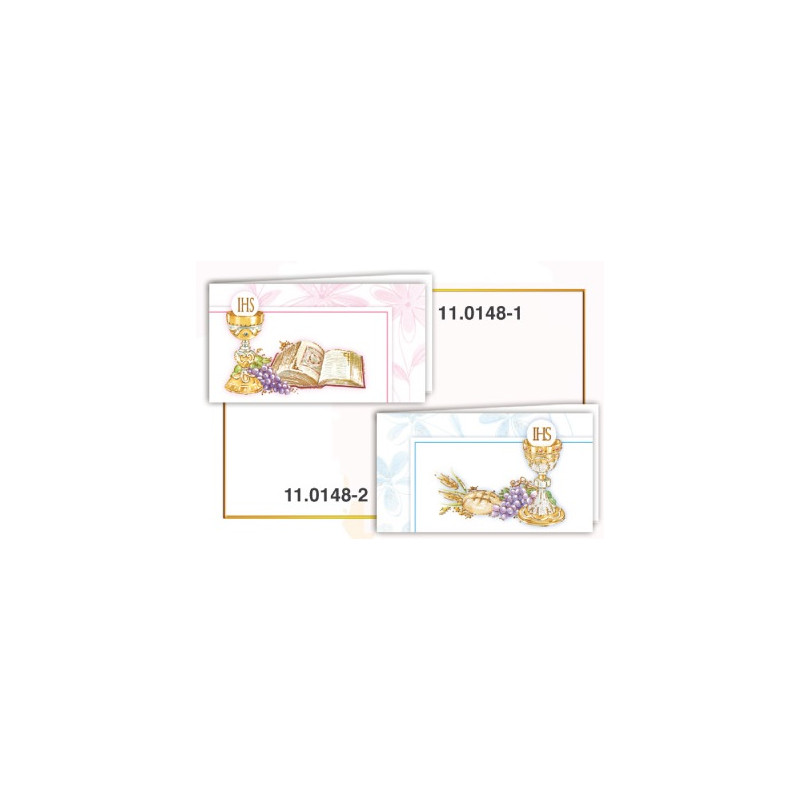 Biglietti bomboniere prefustellati prima comunione 100pz