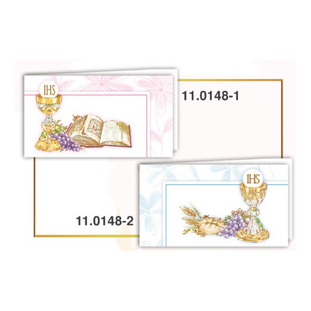 Biglietti bomboniere prefustellati prima comunione 100pz