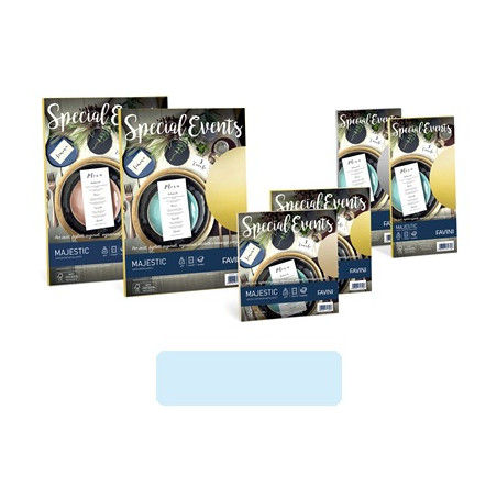 Biglietti e buste 17x17 special events azzurre 5+5pz