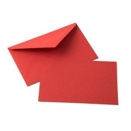 Biglietti e buste 9x14 10+10pz rosso