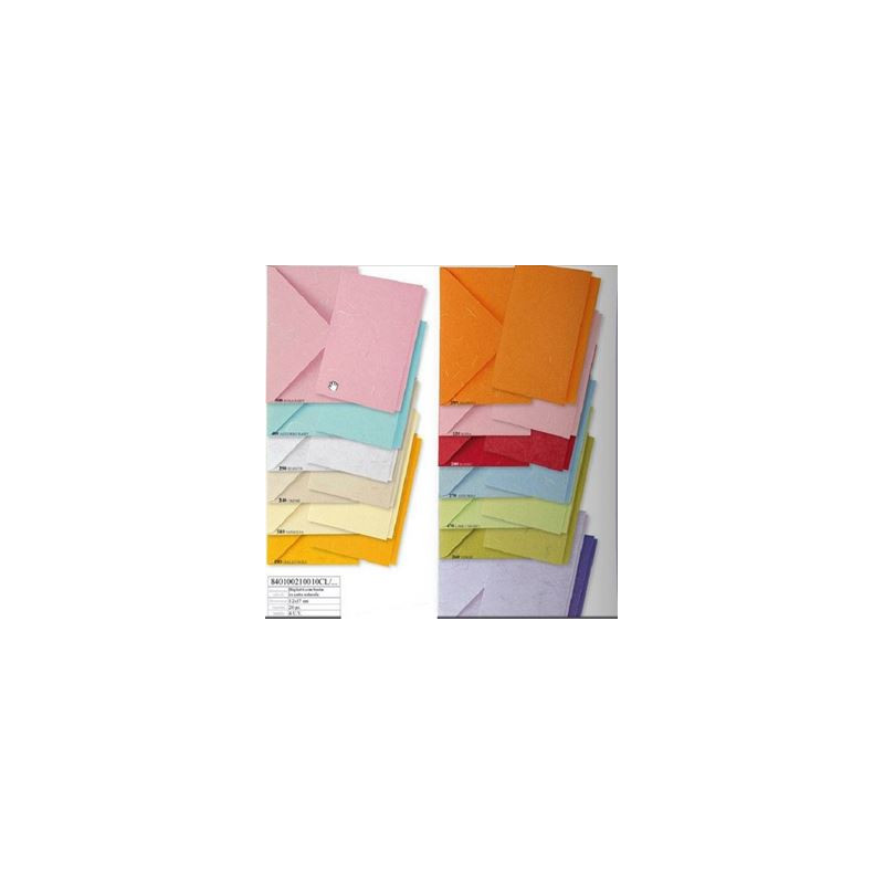 Biglietti e buste 9x14 carta naturale 10pz Papeterie vari colori