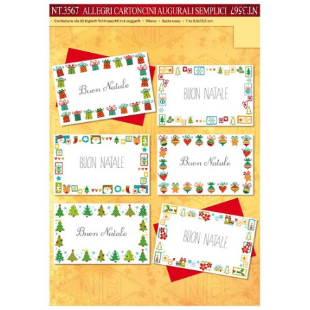 Biglietti e buste auguri natale uso ufficio 60pz Allegri