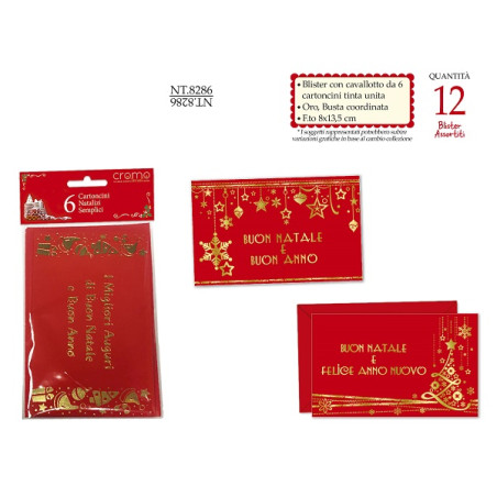 Biglietti e buste auguri natale uso ufficio 6pz