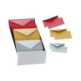 Biglietti e buste F.to 4 mis. 7,2x11 mix metallizzati oro/arg 50x2 colori 200pz
