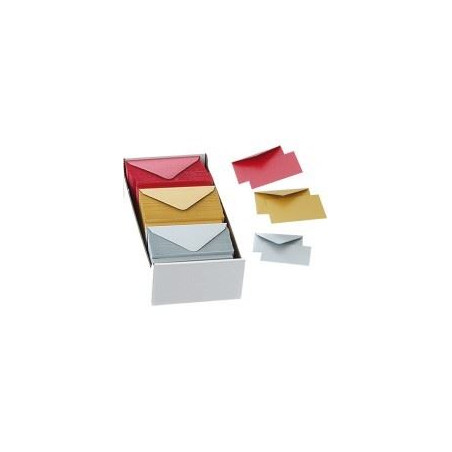 Biglietti e buste F.to 4 mis. 7,2x11 mix metallizzati oro/arg 50x2 colori 200pz