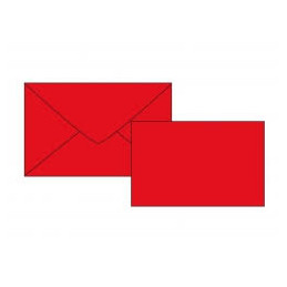 Biglietti e buste f.to 4 rosso 7,2x11 100+100pz