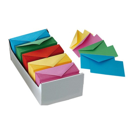 Biglietti e buste f.to 9 mis. 9x14 mix col.tenui 250+250pz