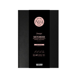 Blocco da disegno Art Book sketchbook copertina rigida nera A3 130grm