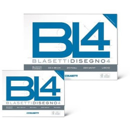 Blocco da disegno BL4 20fogli lisci 24x33 riquadrato  220gr