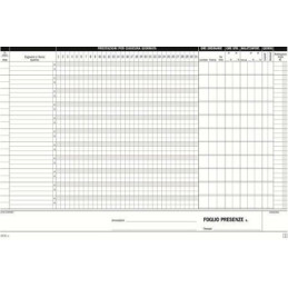 Blocco presenze mensili A4, blocco di 50/50 copie autoricalcanti
