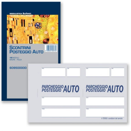 Blocco scontrino parcheggio 100fg numerati