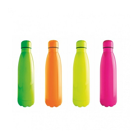 Borraccia in acciaio termica Acciaio INOX doppia parete 500ml colore a scelta FLUO