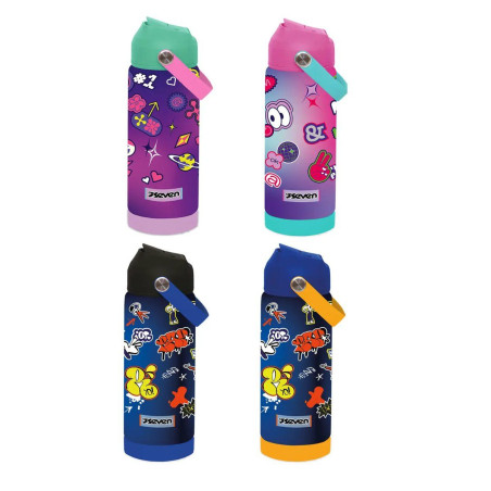 Borraccia in acciao termica SEVEN Acciaio INOX doppia parete 500ml (fantasia a scelta )(€15,90)