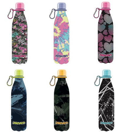 Borraccia in acciao termica SEVEN Acciaio INOX doppia parete 500ml (fantasia a scelta )(€15,90)