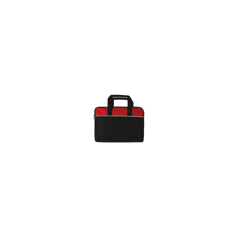 Borsa cartella porta documenti in poliestere nero/rosso