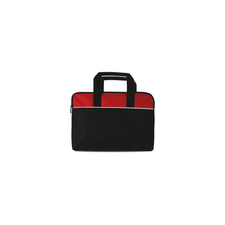 Borsa cartella porta documenti in poliestere nero/rosso