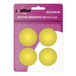 Bottoni magnetici d.40 giallo 4pz