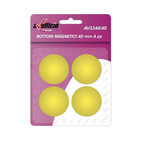 Bottoni magnetici d.40 giallo 4pz