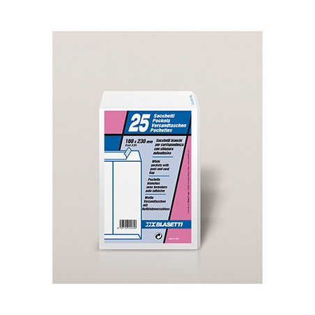 Buste a sacco bianche 16x23 in cf da 25 pz