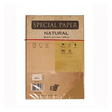 Buste Special Paper Natural savana 120gr 23x16 25pz