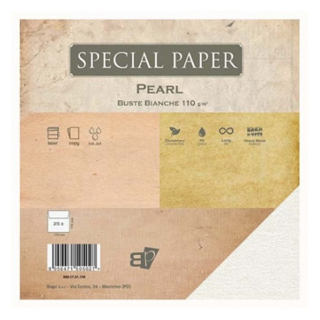 Buste Special Paper Pearl bianche 110gr 17x17 25pz