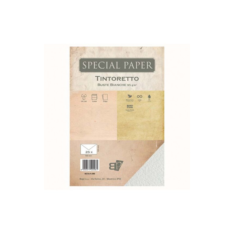 Buste Special Paper tintoretto bianco 95gr 18x12 25pz
