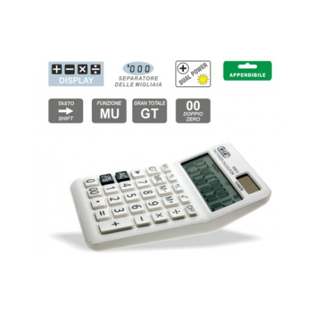 Calcolatrice da tavolo 12 cif. doppia alimentaz.