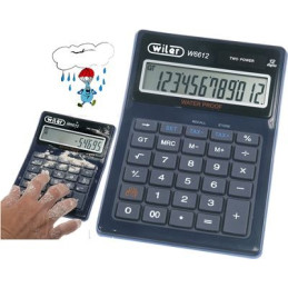 Calcolatrice da tavolo 12 cif. doppia alimentaz. Impermeabile